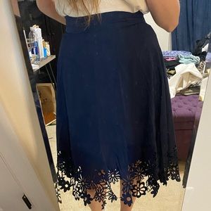 Blue Skirt with Cut Out Detail